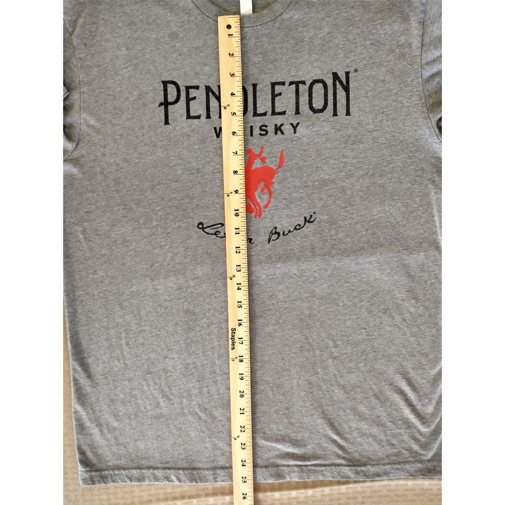 Vintage Americana Pendleton Whisky Let'er Buck Graphic T-Shirt Gray Short Sleeve - Picture 7 of 8